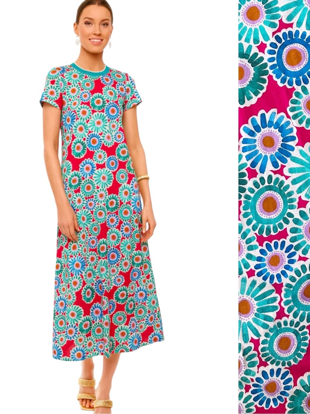 La DoubleJ Sporty Swing Dress in Crazy Daisy Italy Size M US 6